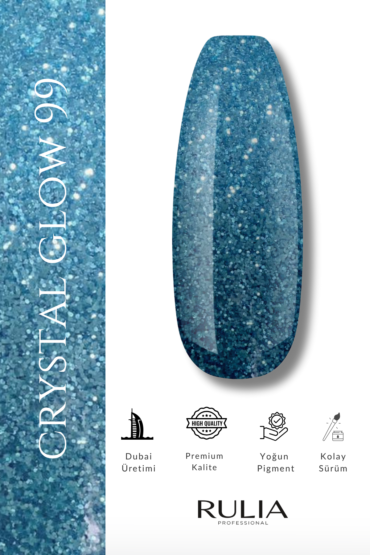 Rulia Kalıcı Oje Crystal Glow 099 15 ml
