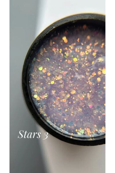 NoName Professional Stars No: 3 Builder Jel 15 ml Opal Efektli, Yoğun Işıltılı UV/Led Builder Jel