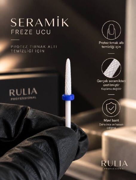 Rulia Seramik Freze Ucu Mavi Bant Orta Sertlik Isınmadan Hızlı ve Kontrollü Söküm