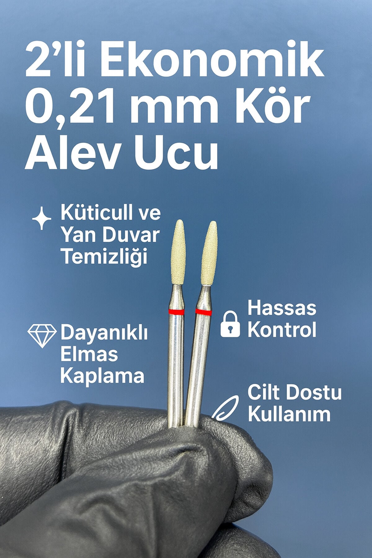 Rulia 2li Ekonomik 0.21 mm Alev Freze Ucu Profesyonel Kullanım & Uzun Ömürlü