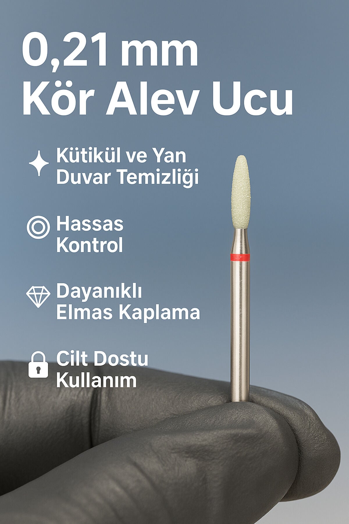 Rulia 0.21 mm Kör Alev Freze Ucu Profesyonel Kullanım, Hassas Kontrol ve Dayanıklı Elmas Kaplama