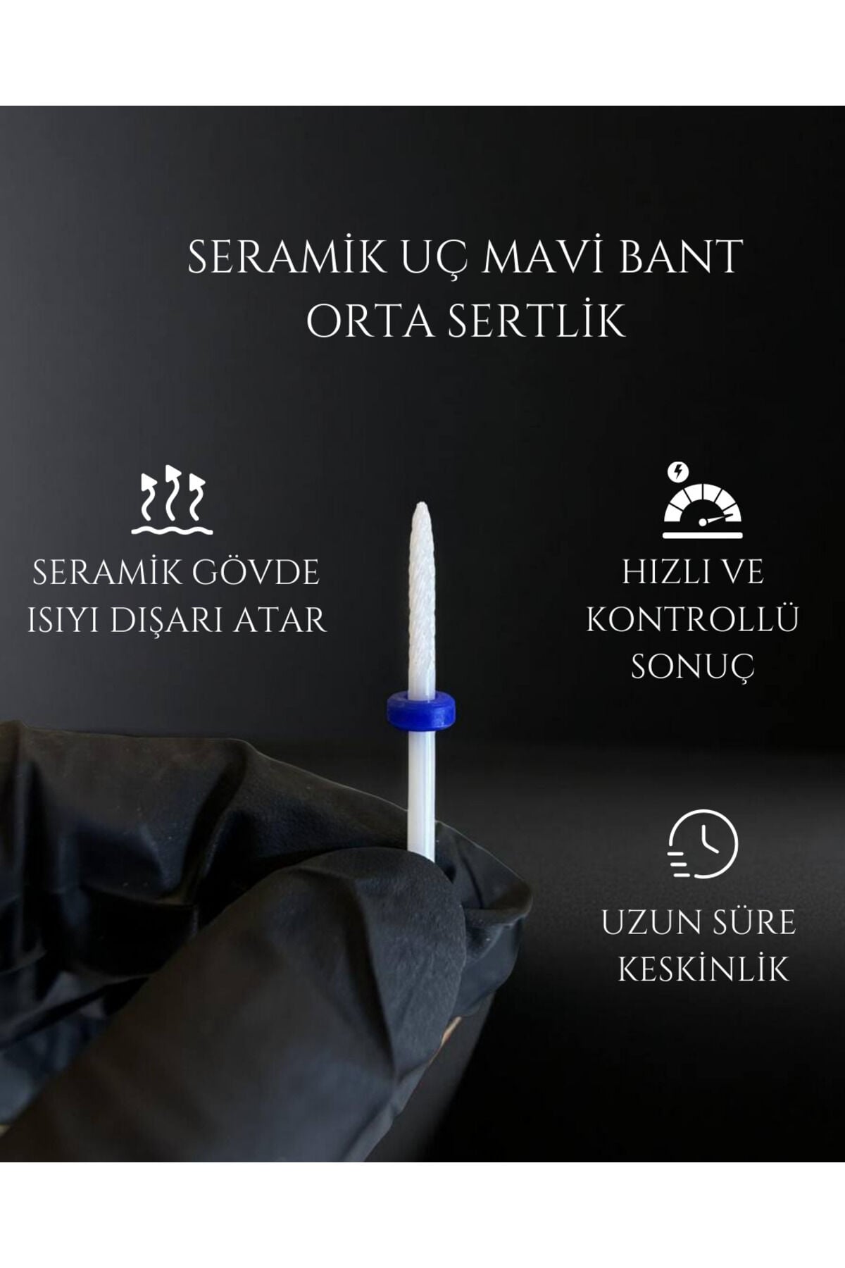 Rulia Seramik Freze Ucu Mavi Bant Orta Sertlik Isınmadan Hızlı ve Kontrollü Söküm