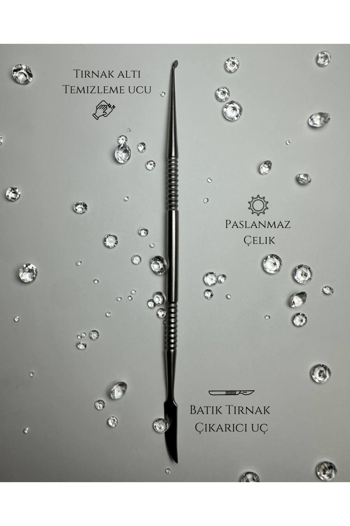 Paslanmaz Çelik Batık Tırnak Çıkarıcı & Tırnak Eti Temizleyici Çift Uçlu Pedikür Aparatı