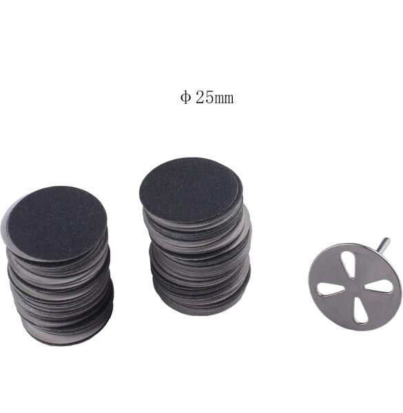 Tek Kullanımlık 50 Adet (80 Grit) Podo Disk Yedek Uçlar | Zımpara Pedi – 25 mm