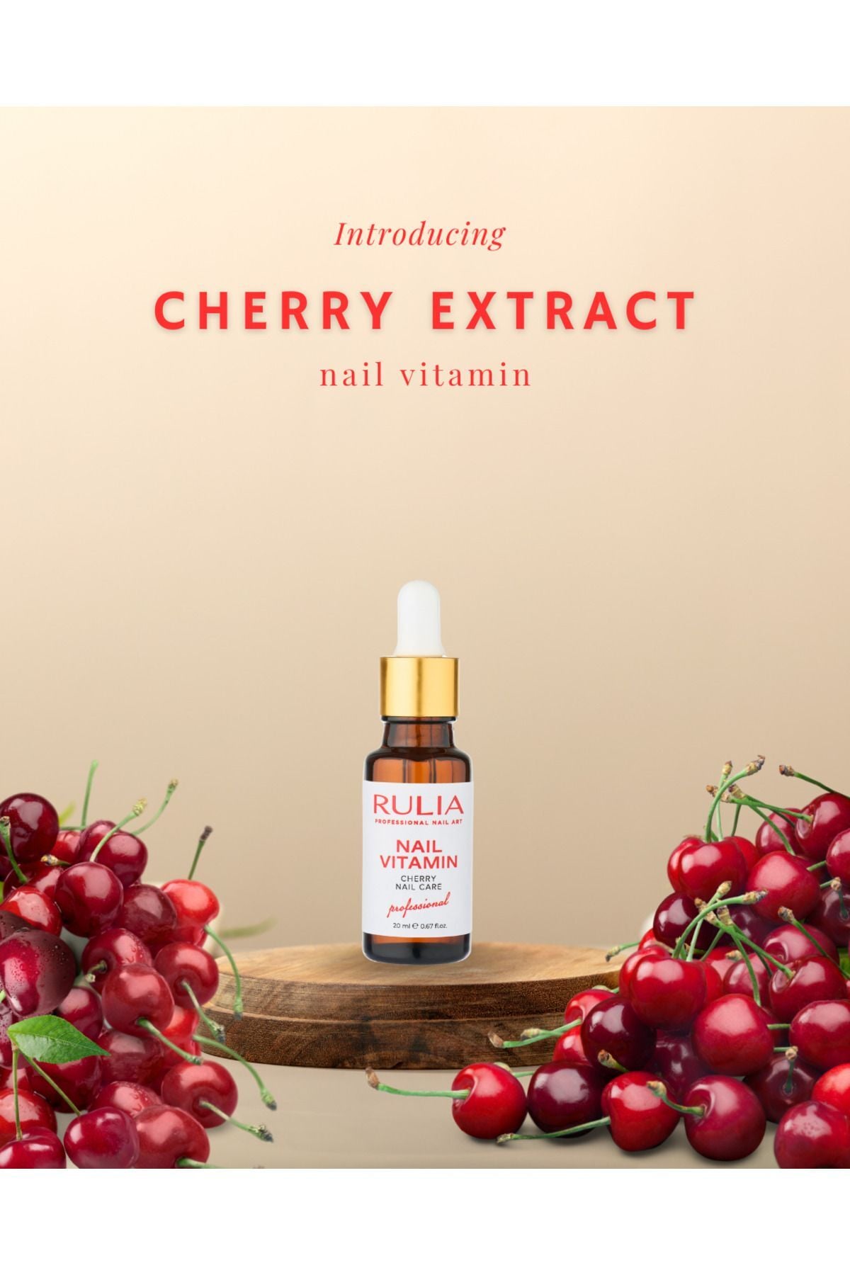 Rulia Tırnak Kütikül Bakım Yağı Kiraz Aromalı | 20 ml | Nemlendirici Tırnak Eti Yağı