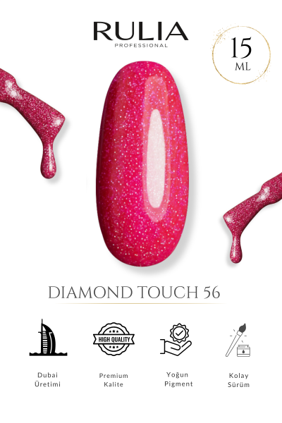 Rulia Diamond Touch 56 Kırmızı Simli Kalıcı Oje 15 ml