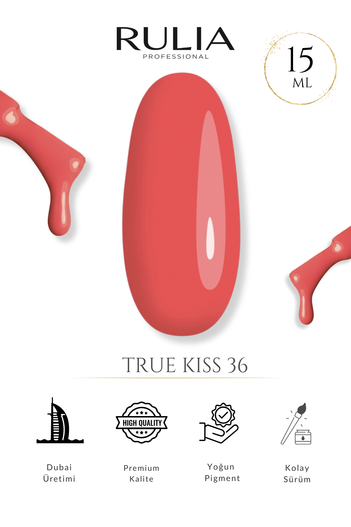 Rulia Kalıcı Oje True Kiss 36 15 ml