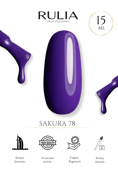 Rulia Sakura 78 Mor Jel Oje Kalıcı Oje 15 ml
