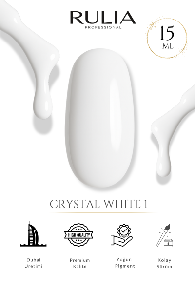 Rulia Crystal White 1 Beyaz Kalıcı Oje 15 ml