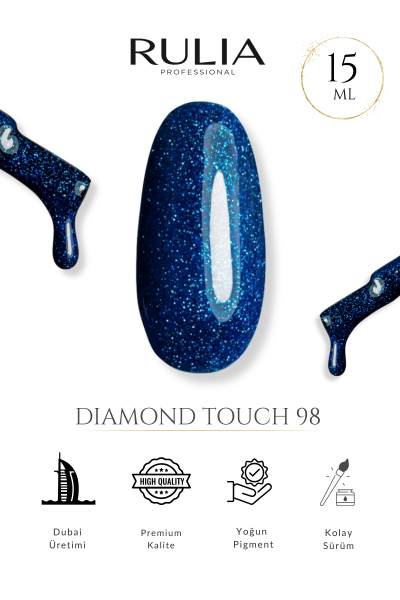 Rulia Diamond Touch 98 Simli Lacivert Kalıcı Oje 15 ml