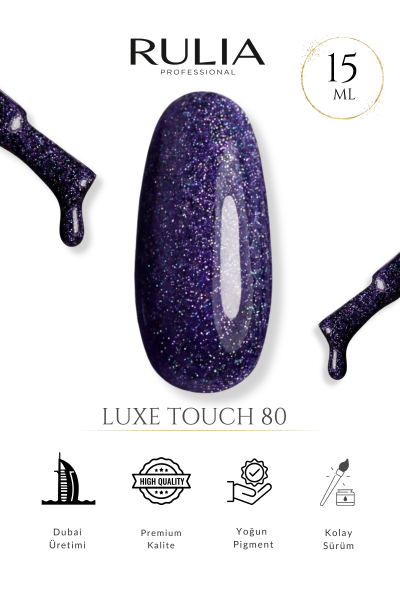 Rulia Luxe Touch 80 Simli Mor Kalıcı Oje 15 ml