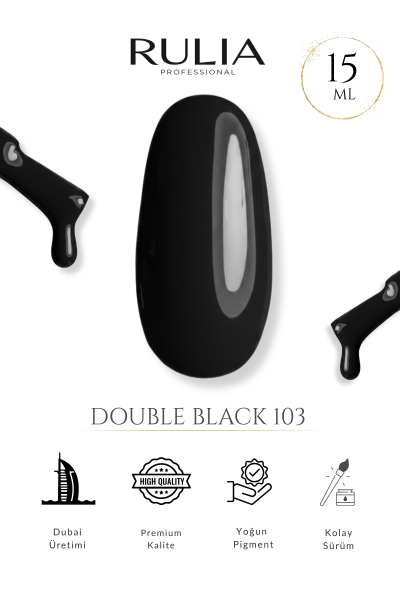 Rulia Siyah Kalıcı Oje Double Black  103 15 ml