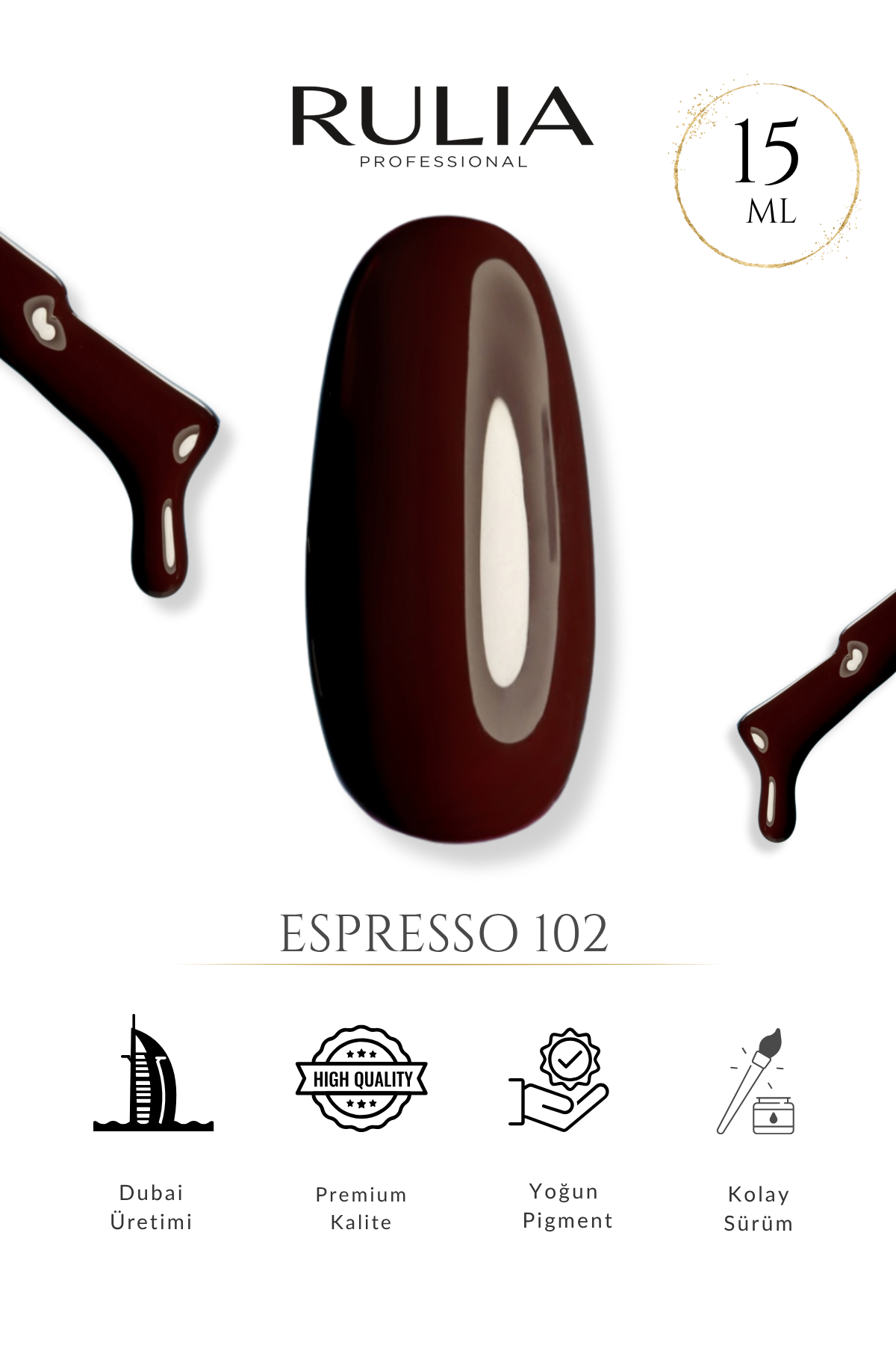 Rulia Kalıcı Oje Espresso 102 15 ml