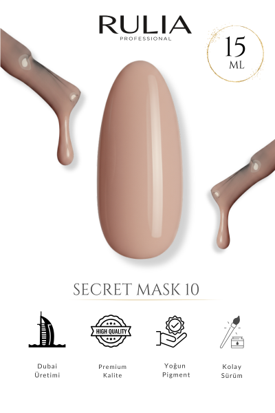 Rulia Secret Mask 10 Kahve Nude Kalıcı Oje 15 ml