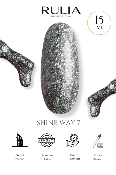 Rulia Shine Way 7 Yoğun Gümüş Simli Oje 15 ml