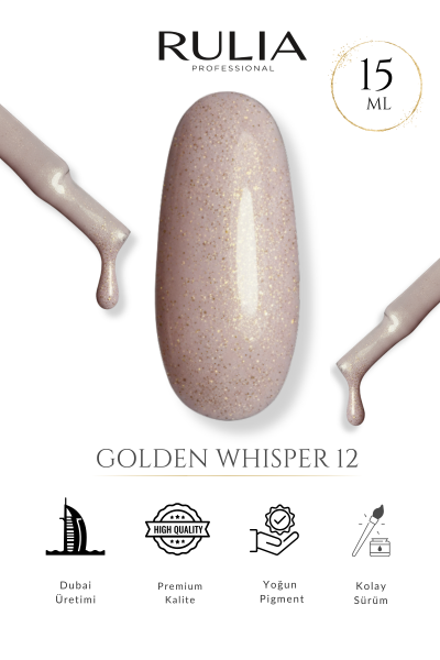 RULIA Golden Whisper 12 Altın Simli Nude Oje 15 ml