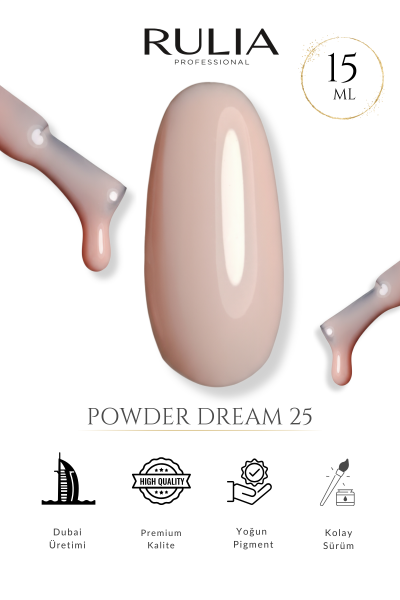 RULIA Powder Dream 25 Pudra Nude Kalıcı Oje 15 ml