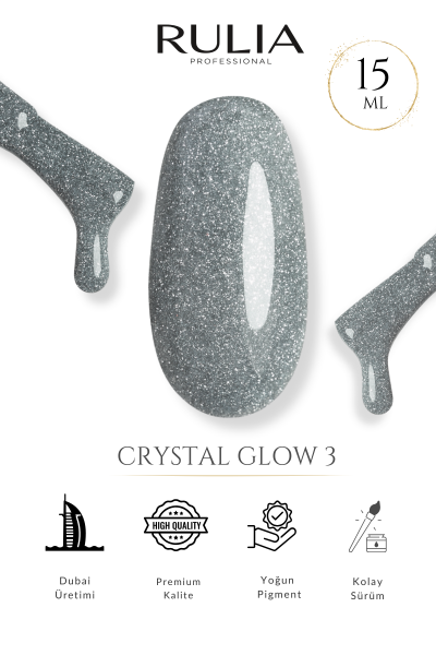 RULIA Crystal Glow 3 Gümüş Simli Kalıcı Oje 15 ml