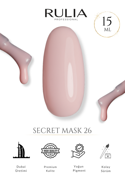 RULIA Secret Mask 26 Pudra Pembe Kalıcı Oje 15 ml