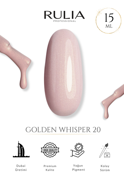RULIA Golden Whisper 020 Altın Simli Pembe Oje 15 ml