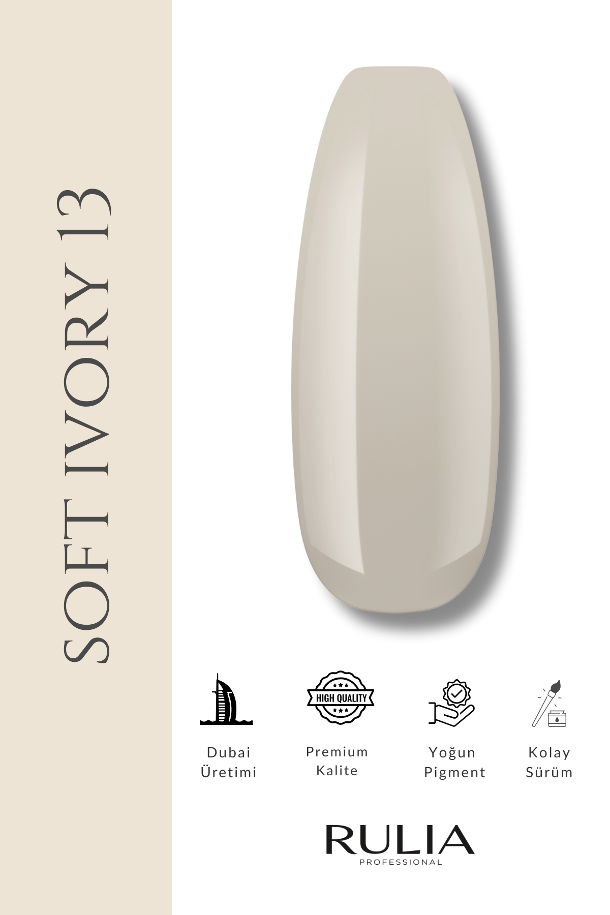 Rulia Kalıcı Oje Soft Ivory 013 15 ml
