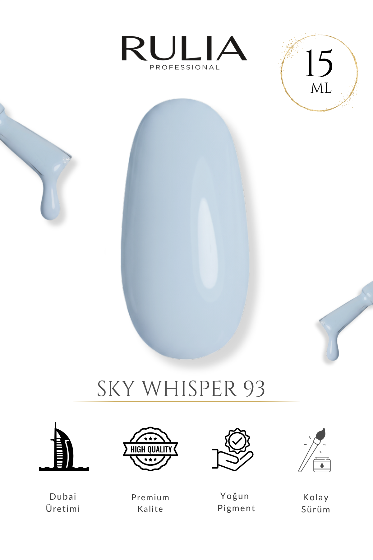 Rulia Kalıcı Oje Sky Whisper 93 15 ml