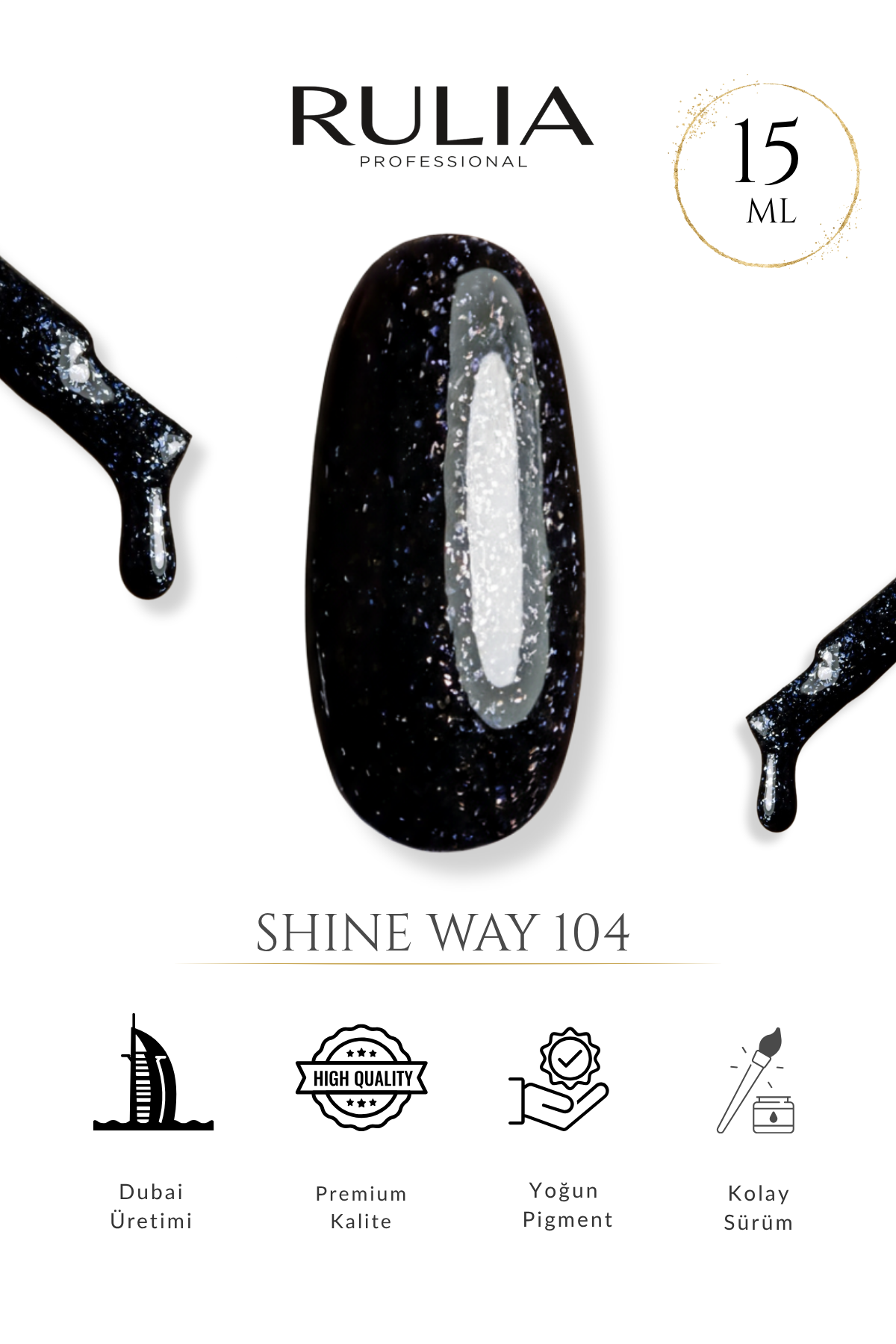 Rulia Kalıcı Oje Shine Way 104 15 ml