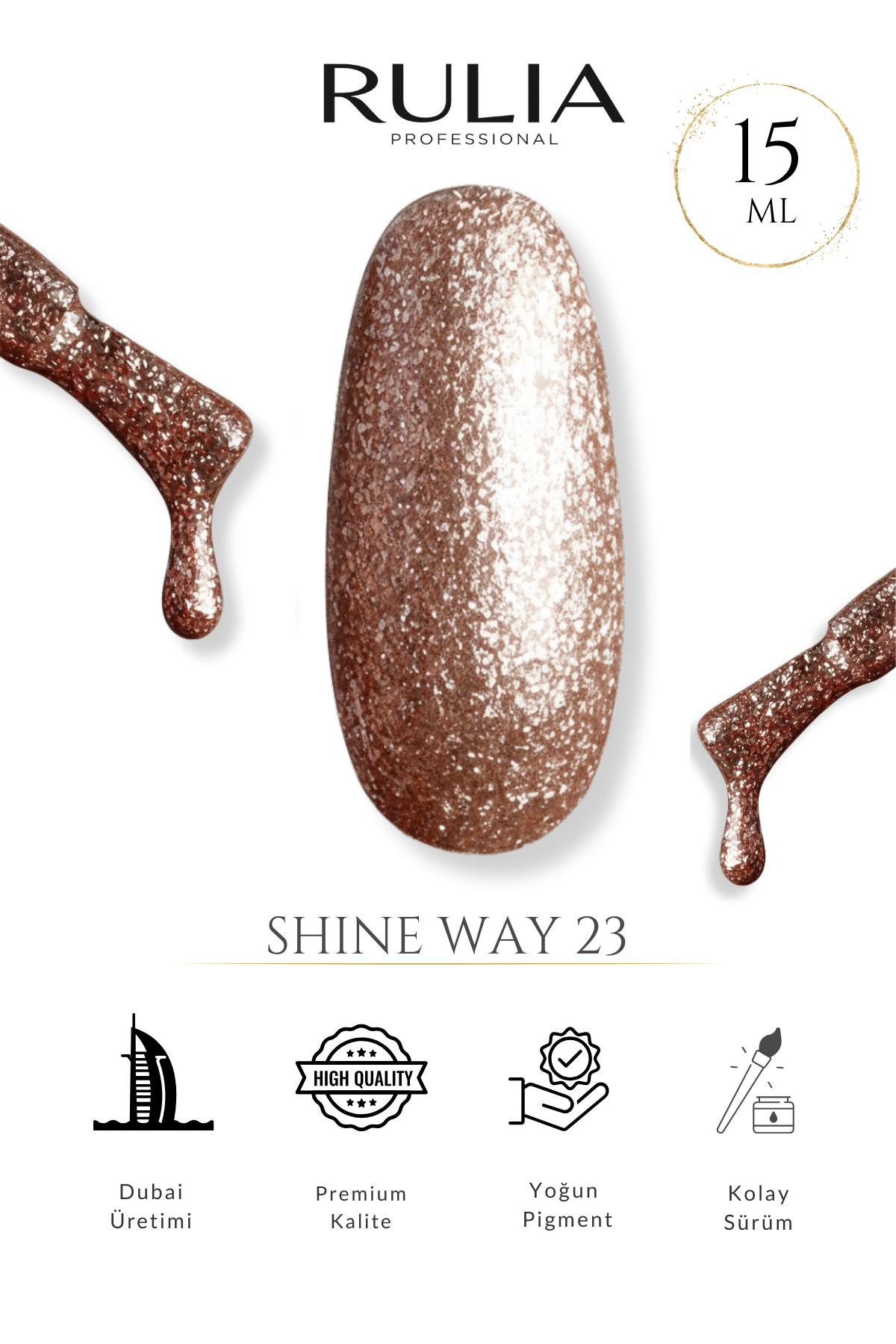 Rulia Kalıcı Oje Shine Way 23 15 ml