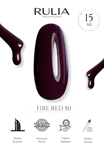 Rulia Kalıcı Oje Fire Red 50 15 ml