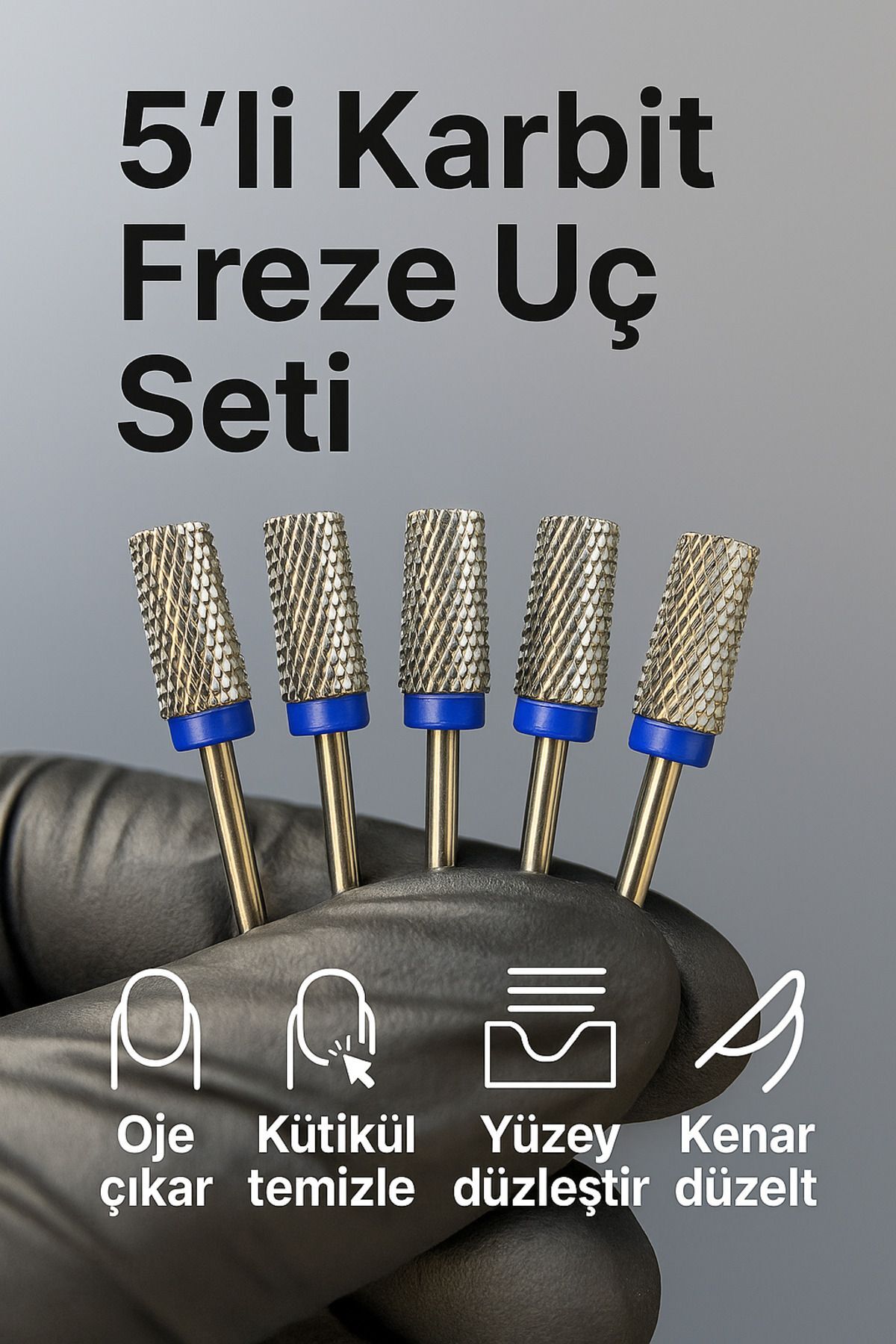 RULIA 5-in-1 Karbit Freze Ucu 5li Ekonomik Set