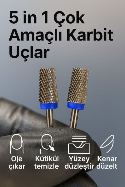 RULIA 2li Mavi Karbit Freze Ucu Orta Sertlikte Güçlü Performans