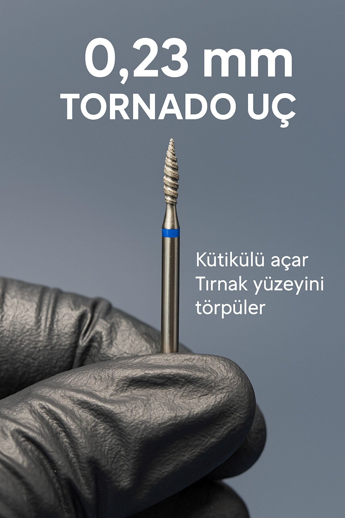 Rulia 0.23 mm Mavi Tornado Uç | Spiral Freze Ucu | Orta Sertlik Kütikül Kaldırma