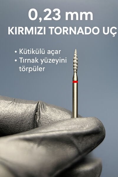 Rulia 0.23 mm Kırmızı Tornado Uç | Tekli Spiral Freze Ucu | Yumuşak Hassas Kullanım