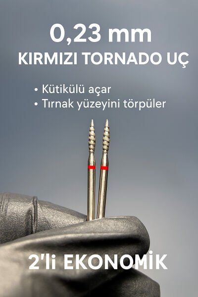 RULIA 0.23 mm Kırmızı Tornado Freze Ucu 2li Ekonomik Set