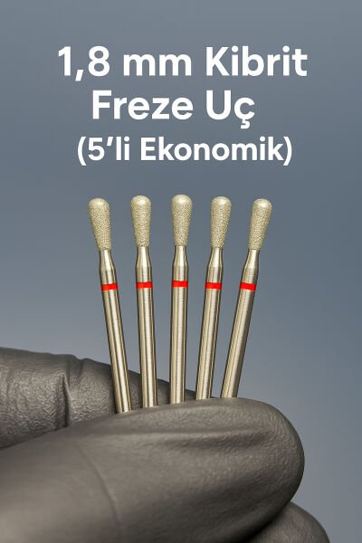 RULIA 1.8 mm Kırmızı Kibrit Freze Uç 5li Ekonomik Set