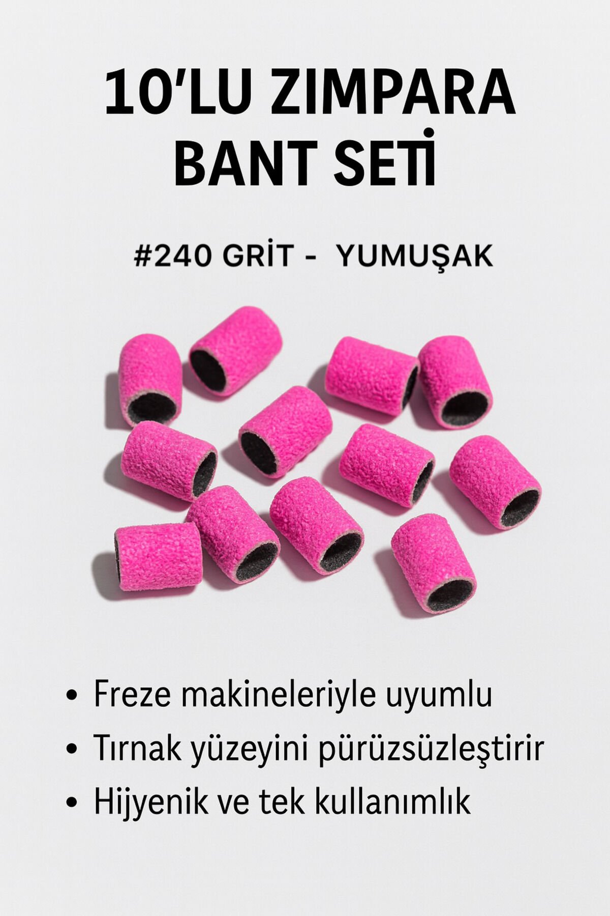 RULIA #240 Grit Zımpara Bant 10lu Set Freze Uyumlu, Uzun Ömürlü ve Kolay Kullanım