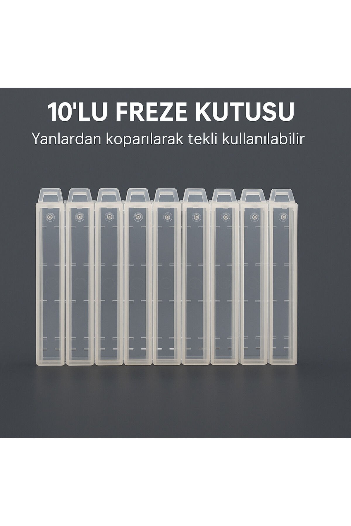 Rulia 10'lu Freze Kutusu | Tekli Ayrılabilir Şeffaf Saklama Kutusu | Hijyenik ve Pratik