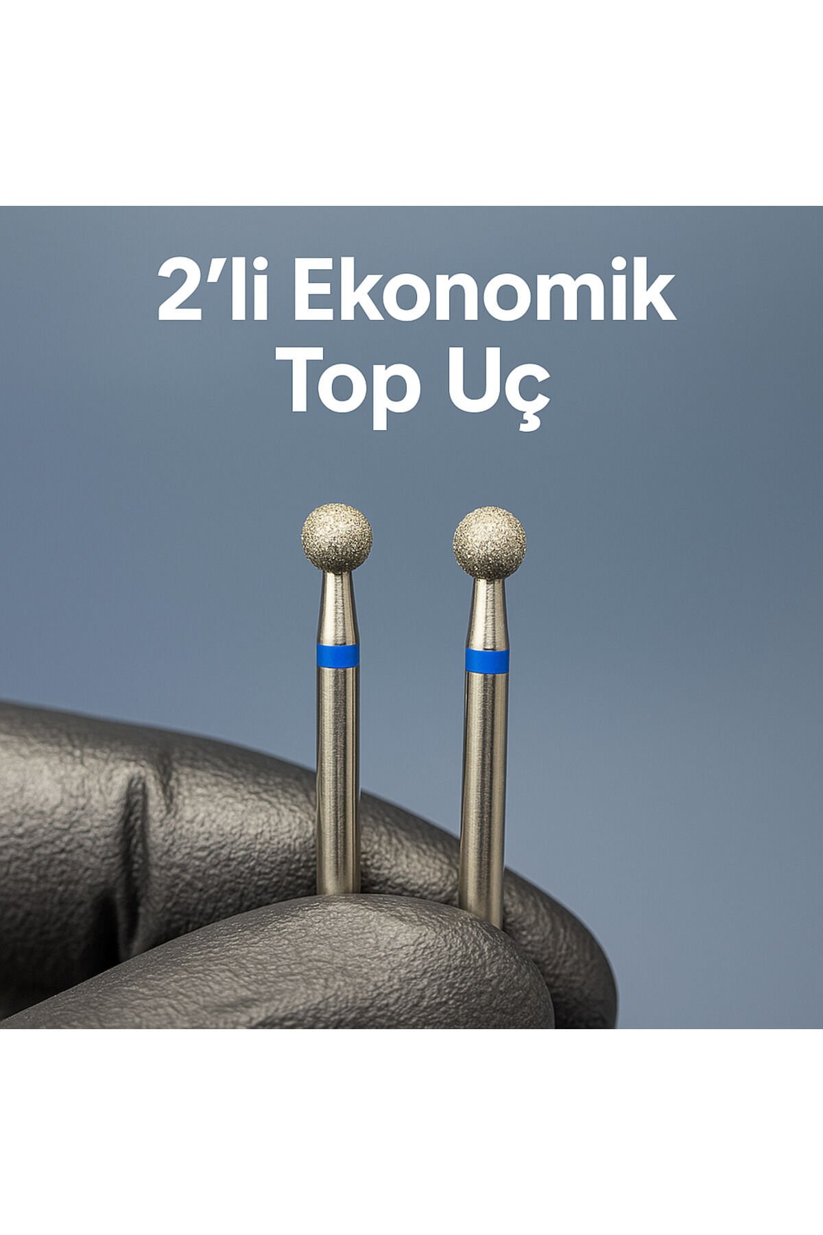 RULIA 5mm Mavi Top Uç 2li Ekonomik Set Profesyonel manikürün vazgeçilmezi!