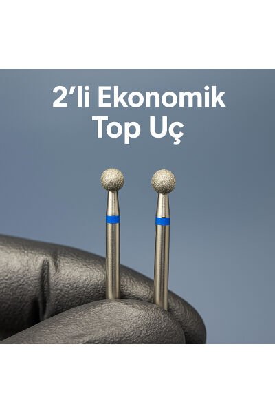 RULIA 5mm Mavi Top Uç 2li Ekonomik Set Profesyonel manikürün vazgeçilmezi!