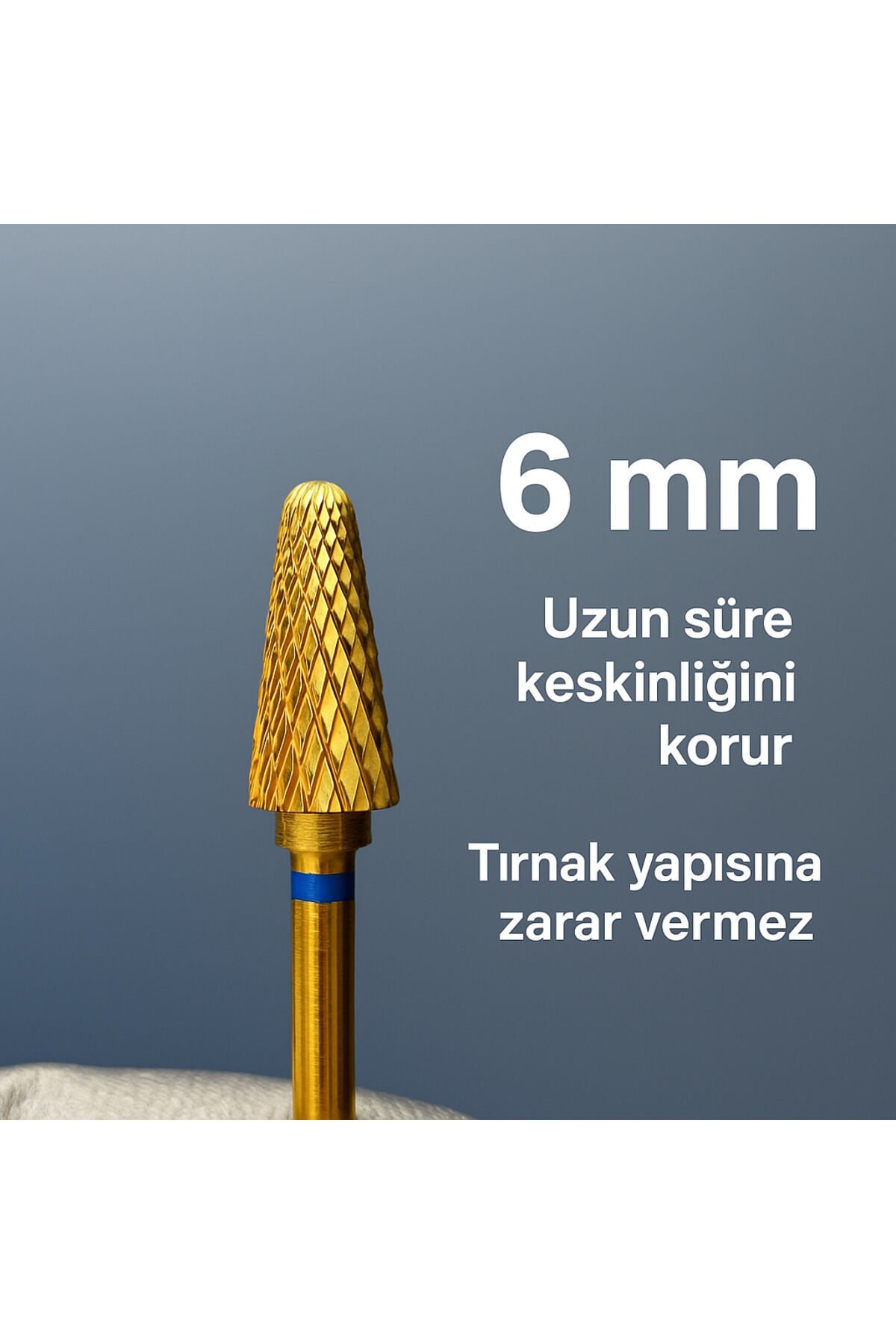 RULIA 6 mm Gold Karbit Uç Uzun Süre Keskinliğini Korur, Tırnak Yapısına Zarar Vermez