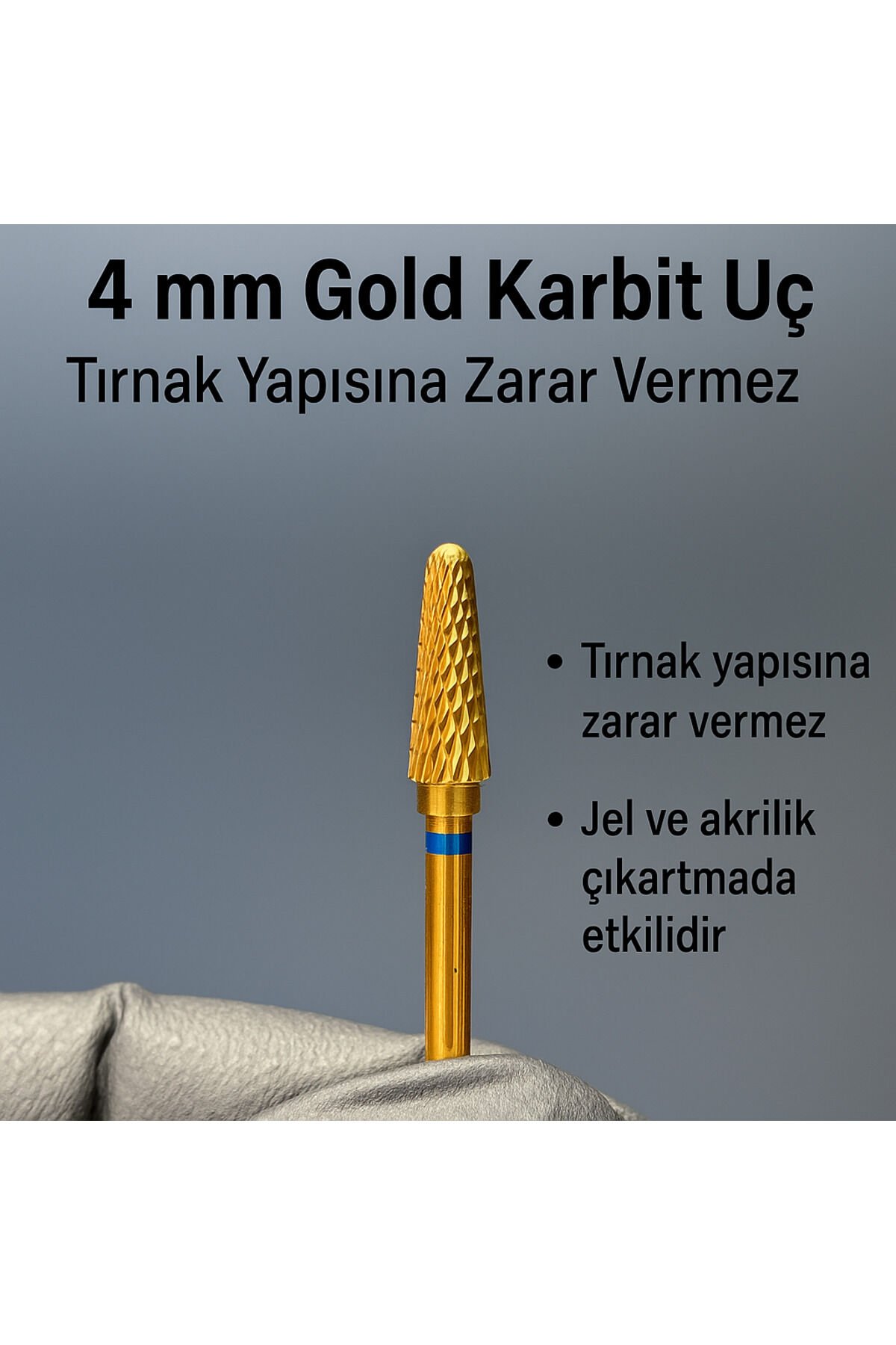 RULIA 4 mm Gold Karbit Uç Tırnak Yapısına Zarar Vermez