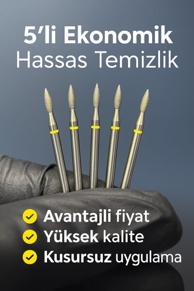 RULIA 5li Sarı Elmas Freze Ucu Seti Ekonomik Paketle Profesyonellik