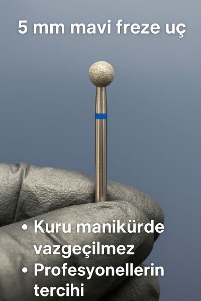 RULIA 5 mm Mavi Freze Uç Kuru Manikür İçin Profesyonel Çözüm