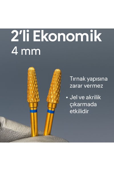 RULIA 2li Ekonomik 4 mm Gold Karbit Uç Tırnak Yapısına Zarar Vermez
