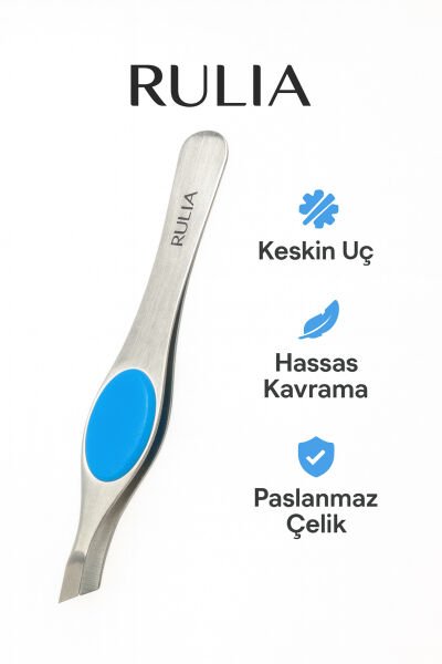 RULIA Kaş Cımbızı Tek Hamlede Kıl Kavrama, Kesik Uç, Silikon Tutuş, Paslanmaz Çelik