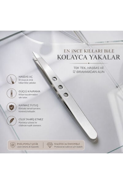 Hassas Uç Kaş Cımbızı En İnce Kılları Kolayca Yakalayan Güçlü Kavrama Paslanmaz Çelik